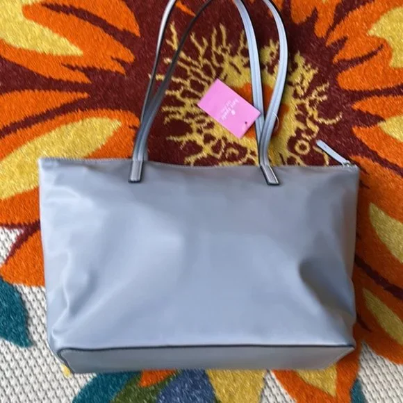 Kate Spade Hayden Nylon Top Zip Tote Nimbus Grey - Picture 4 of 16